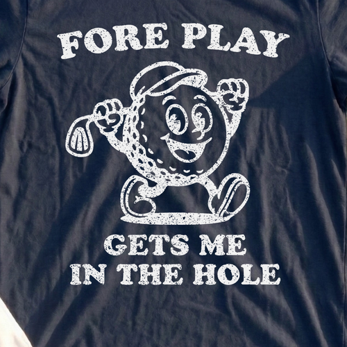 Foreplay Tee, print close-up on Navy