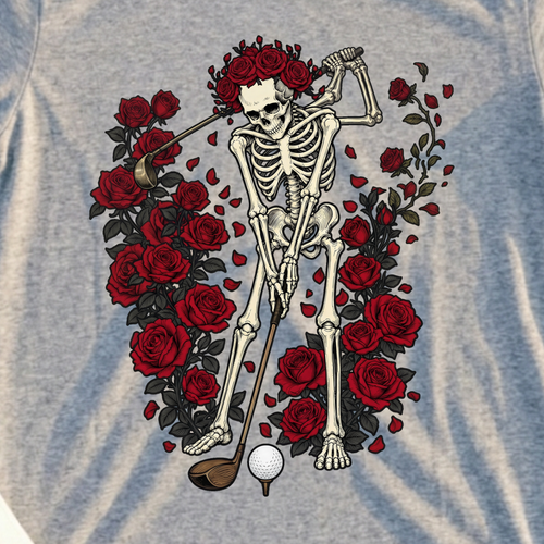 Forever Swing Tee, print close-up on Sport Grey