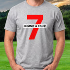 Gimme A Four Tee worn on the golf course, Sport Grey