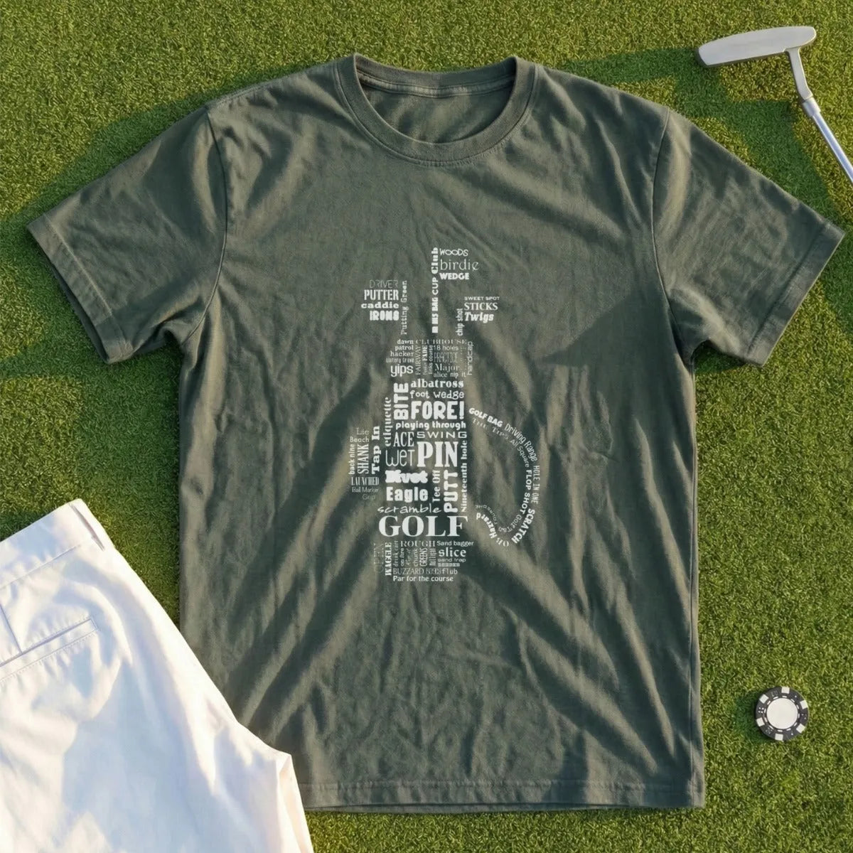 Golf Bag Word Cloud Tee