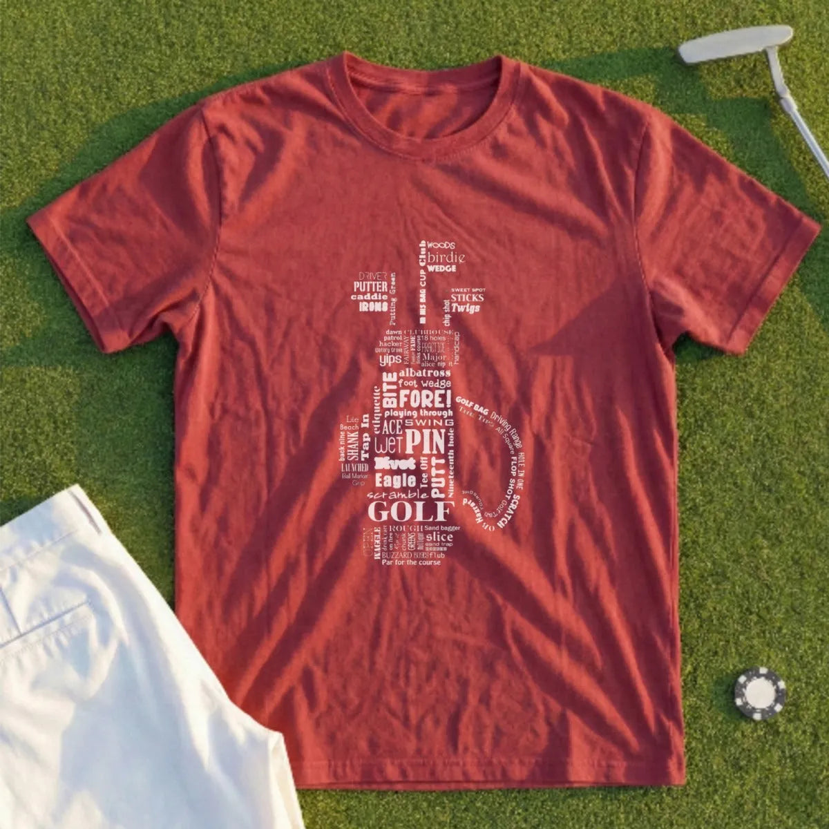 Golf Bag Word Cloud Tee