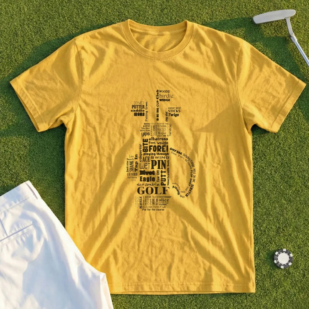 Golf Bag Word Cloud Tee