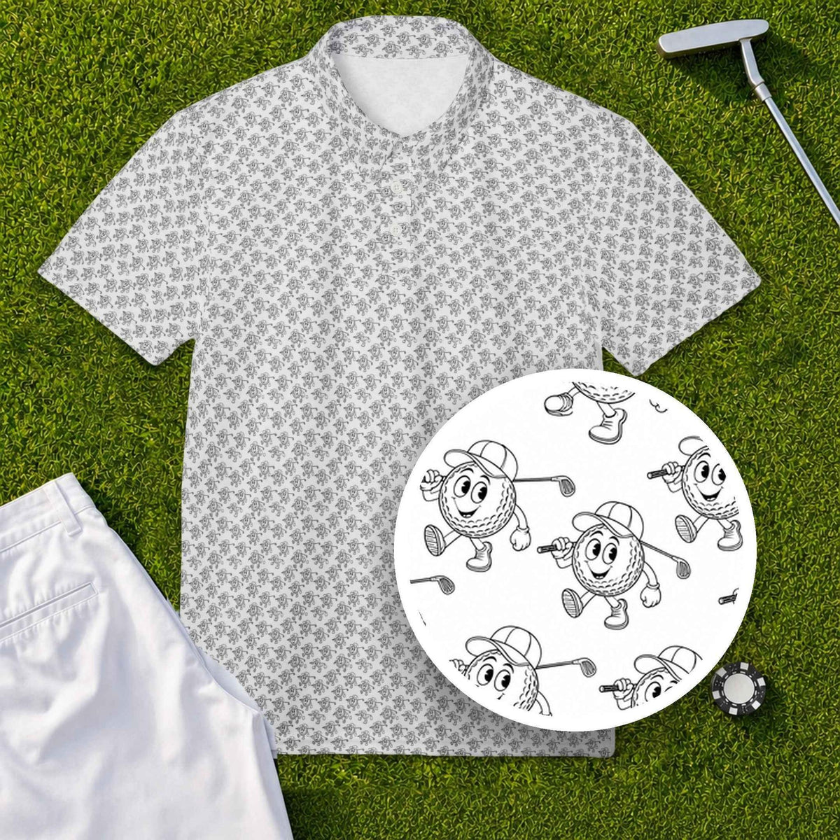 Golf Ball Buddies Performance Print Polo