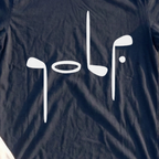 Golf Club Type Tee, print close-up on Navy