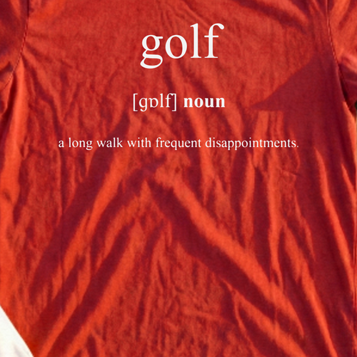 Golf Definition Tee, print close-up on Red