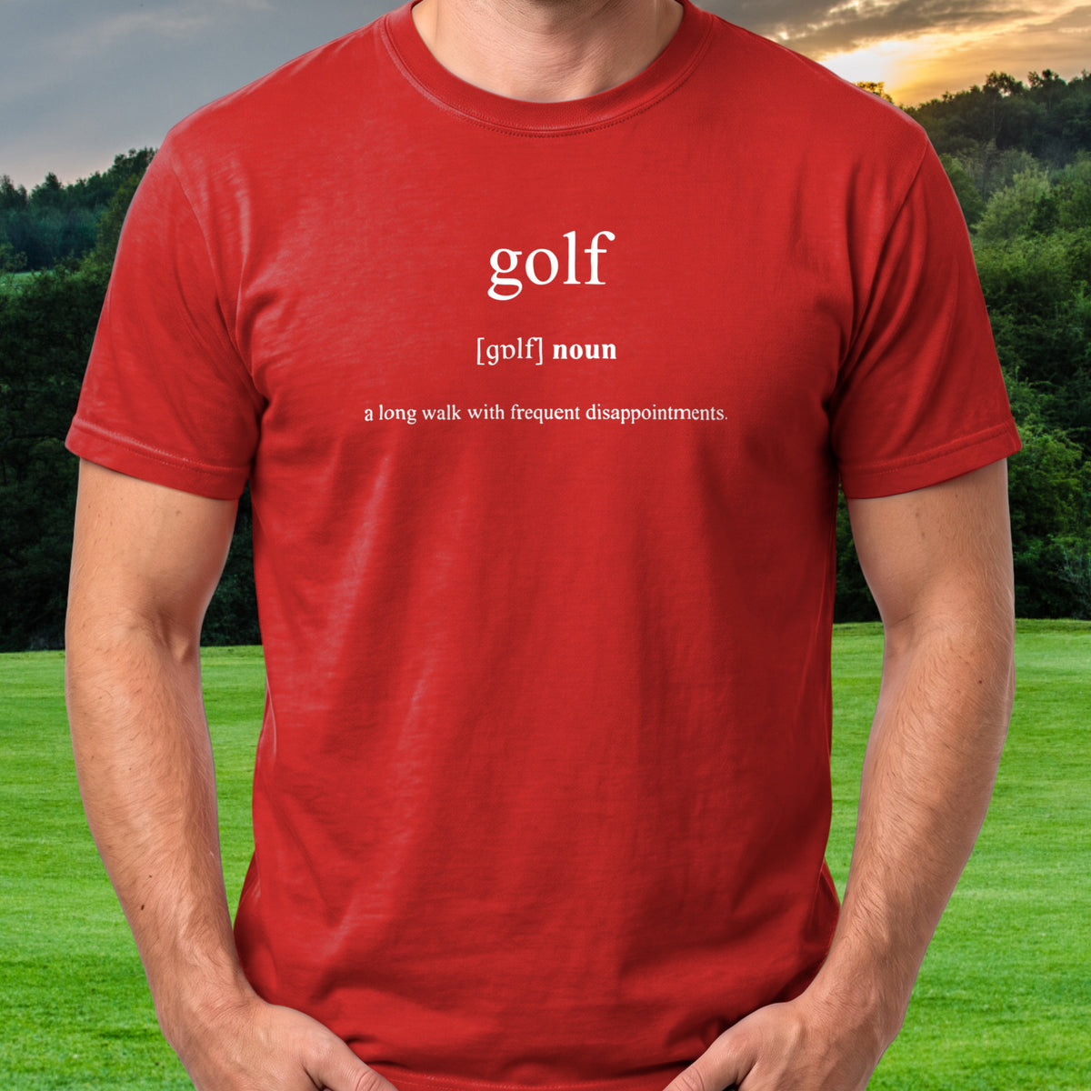 Golf Definition Tee worn on the golf course, Red