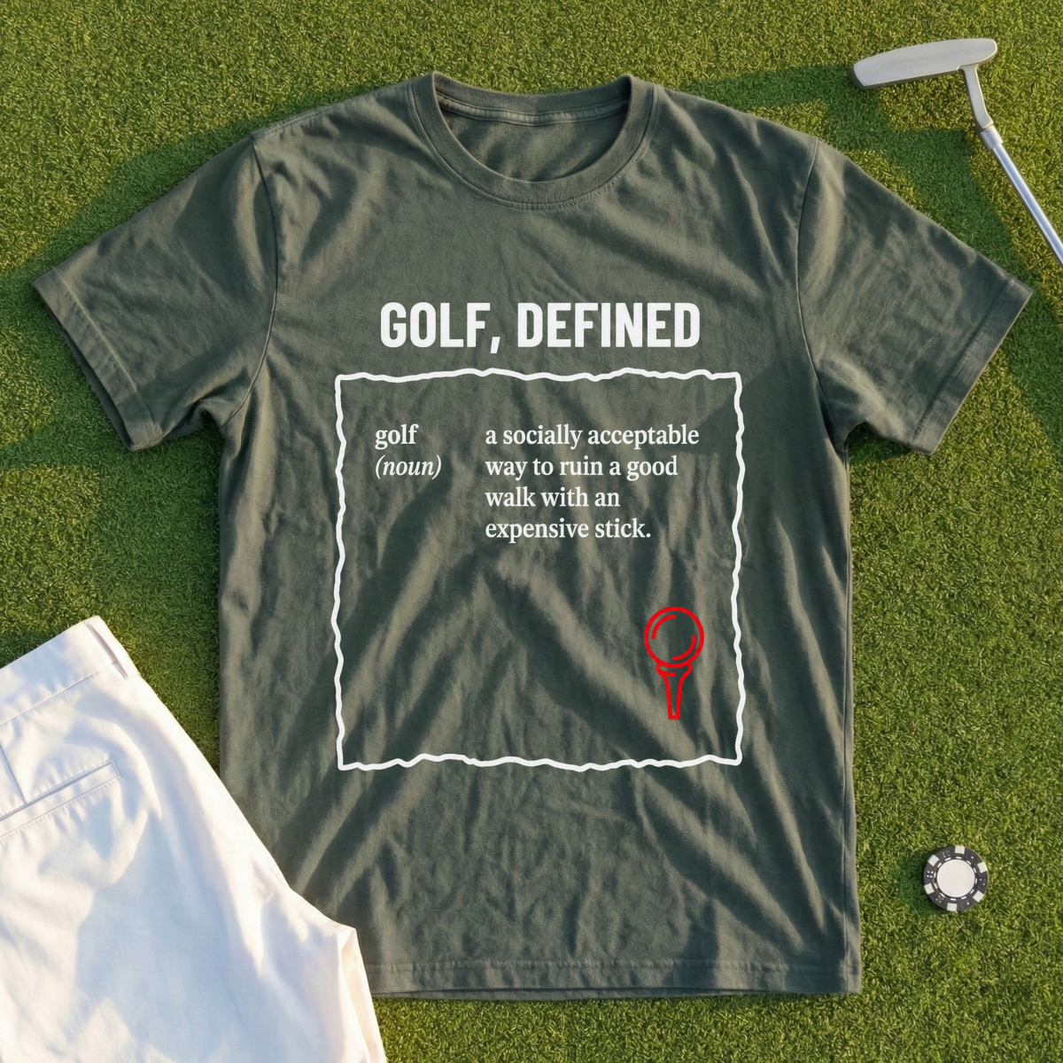 Golf Definition, Torn Dictionary Page Tee