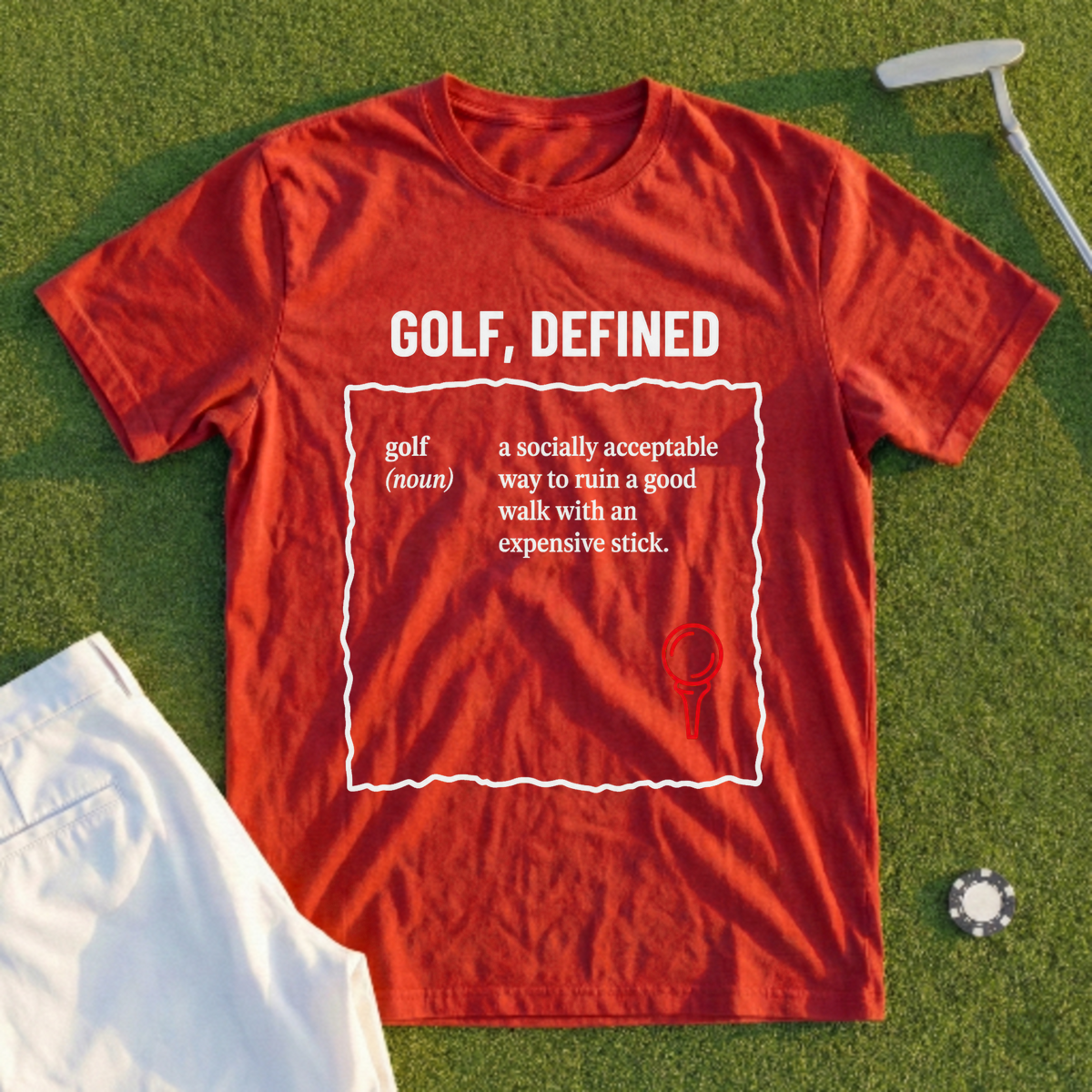 Golf Definition, Torn Dictionary Page Tee