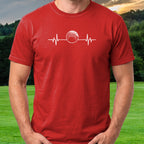 Golf Heartbeat Ball Tee worn on the golf course, Red
