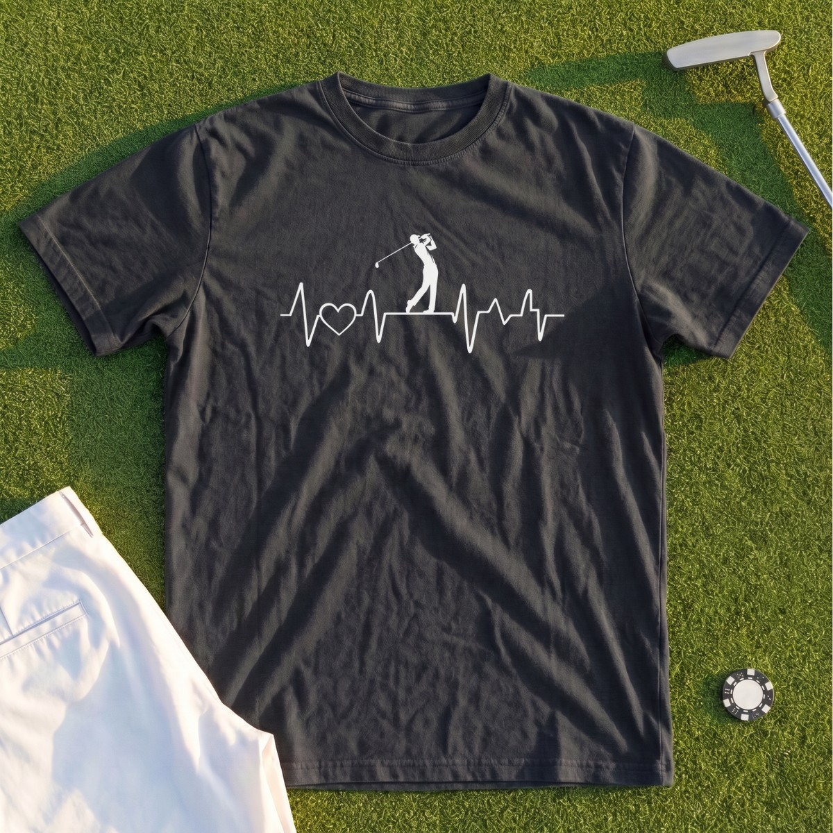 Golf Heartbeat Line Premium Tee