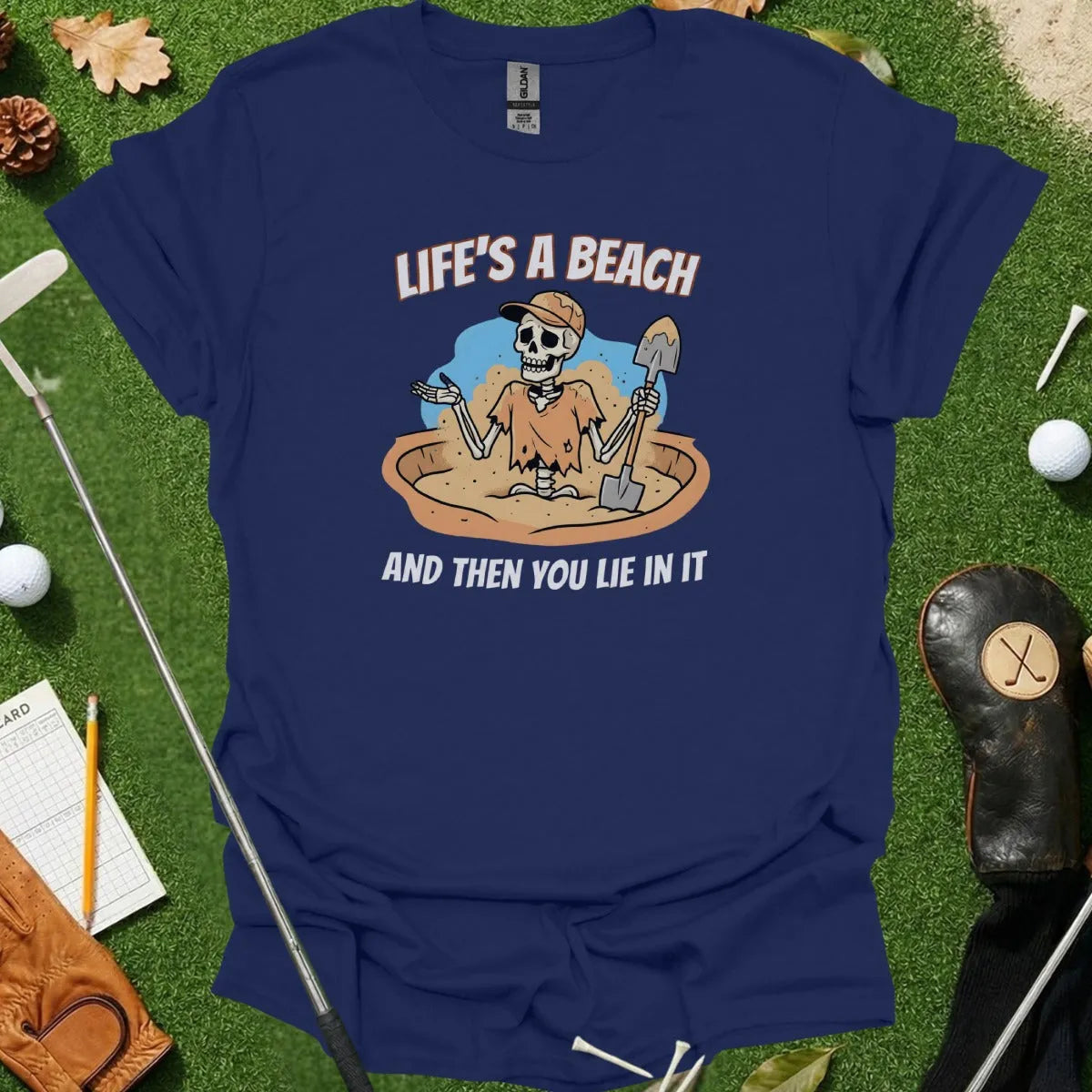 Golf Skeleton Beach Humor Tee