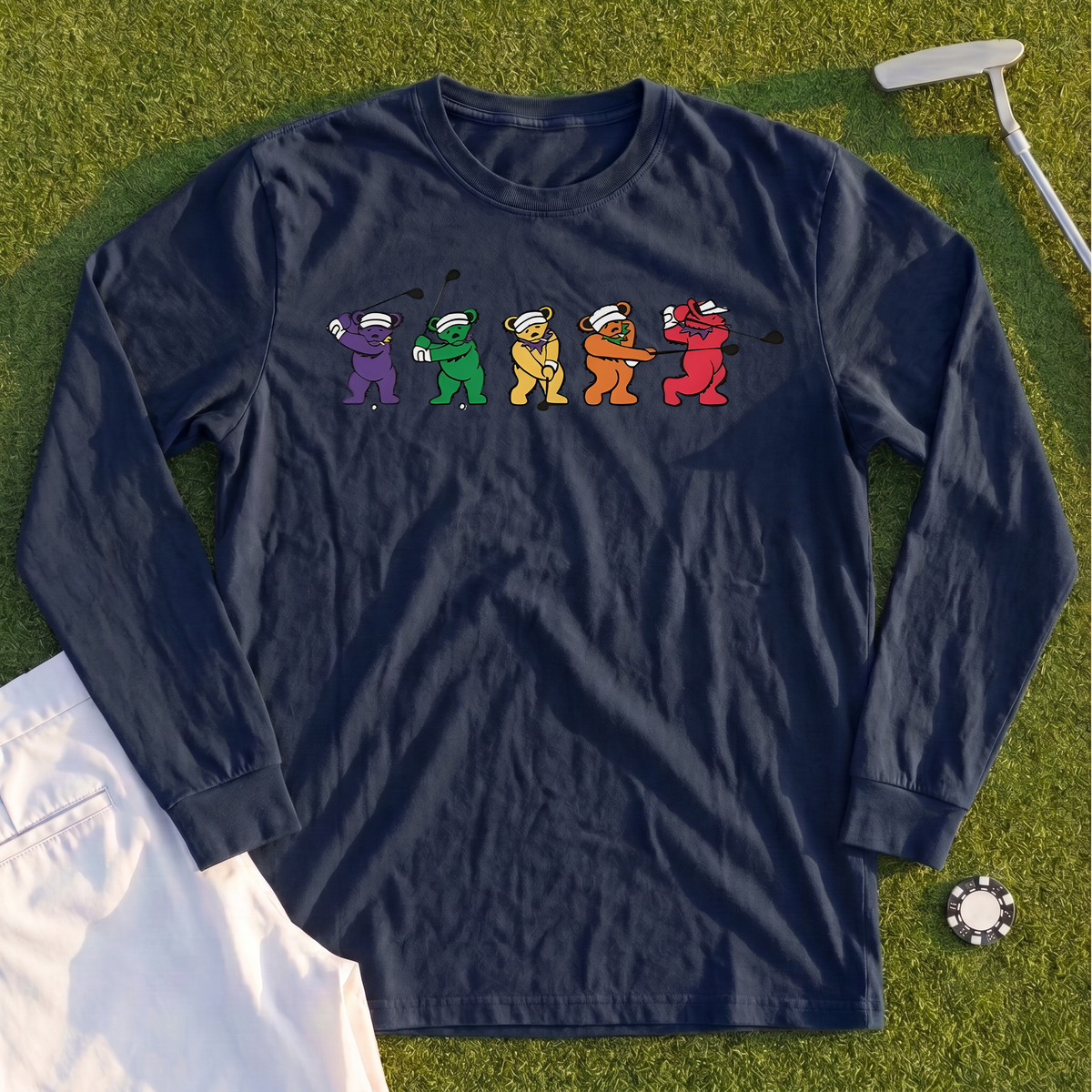 Golf Swing Bears Long Sleeve Tee