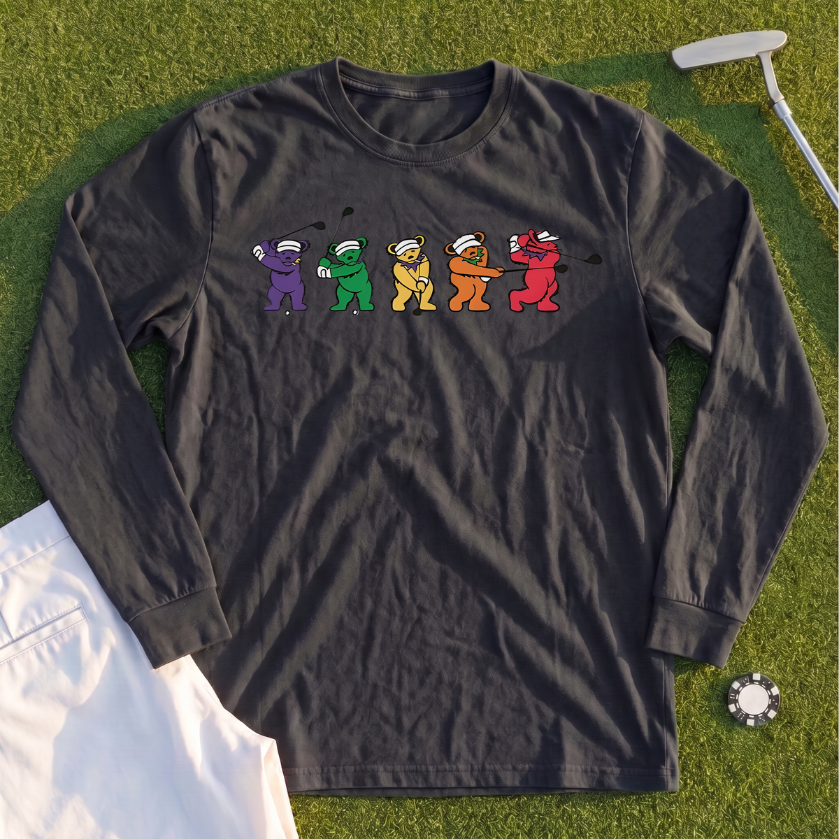 Golf Swing Bears Long Sleeve Tee