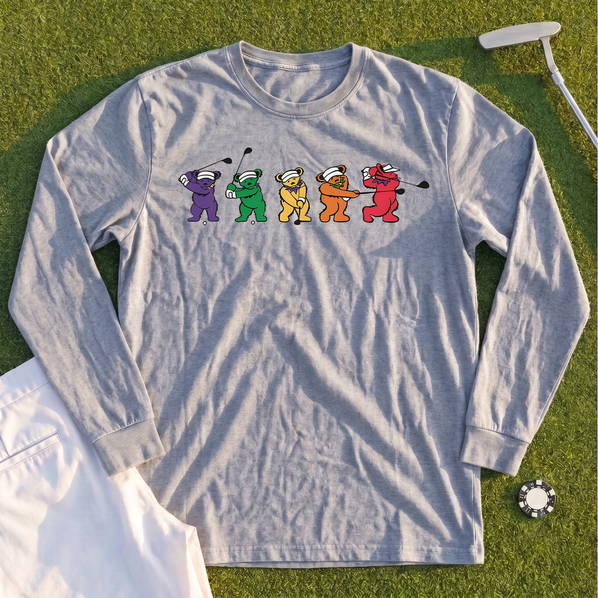 Golf Swing Bears Long Sleeve Tee