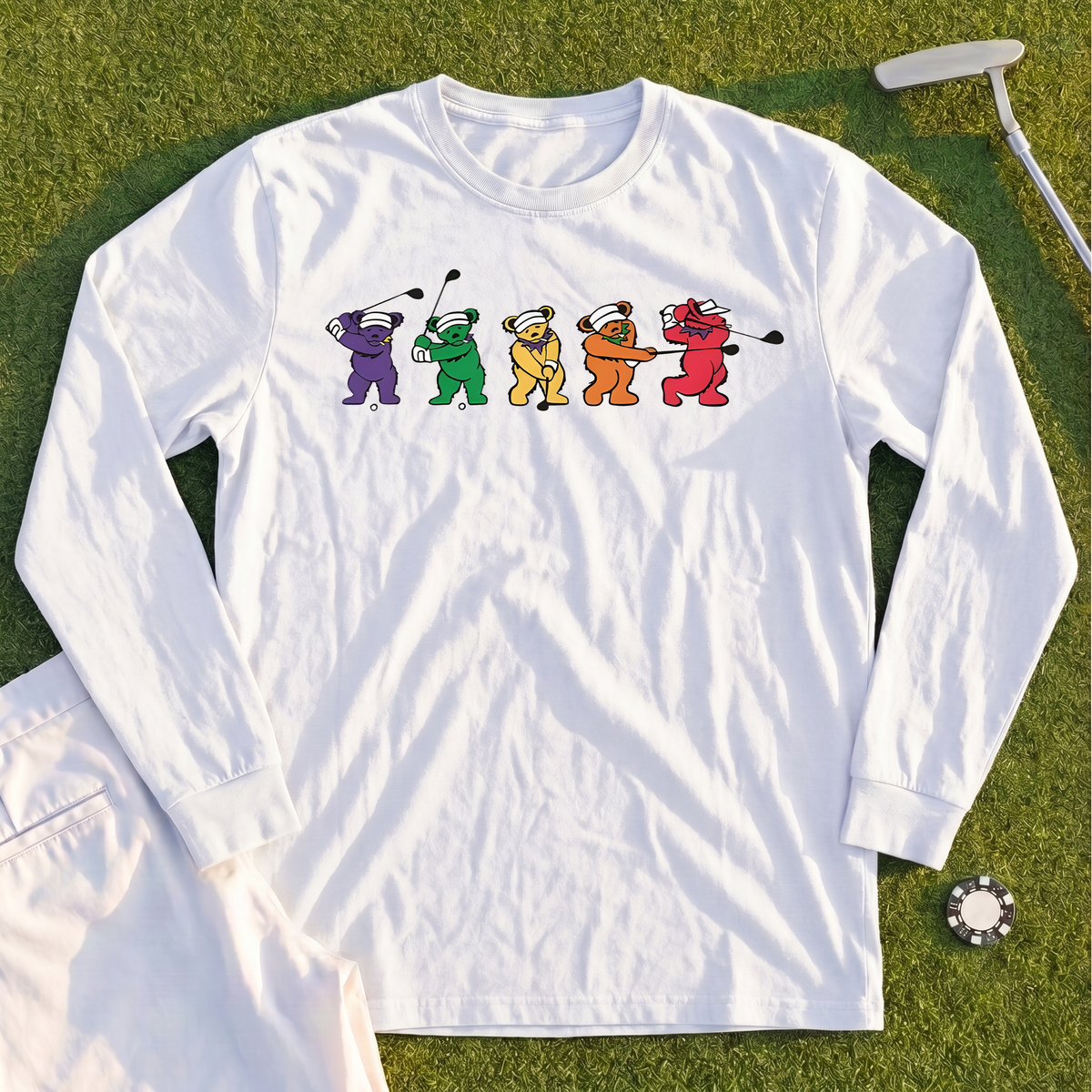 Golf Swing Bears Long Sleeve Tee