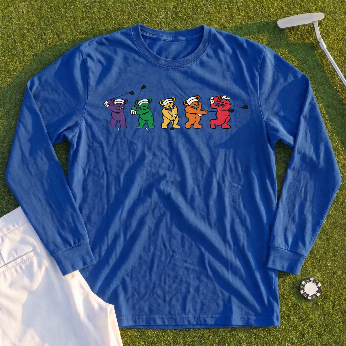 Golf Swing Bears Long Sleeve Tee