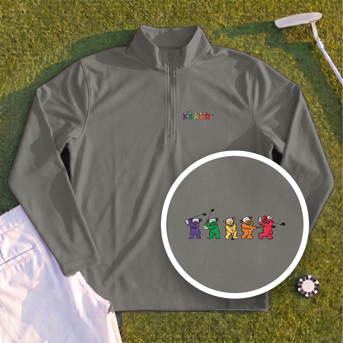 Golf Swing Bears Quarter Zip