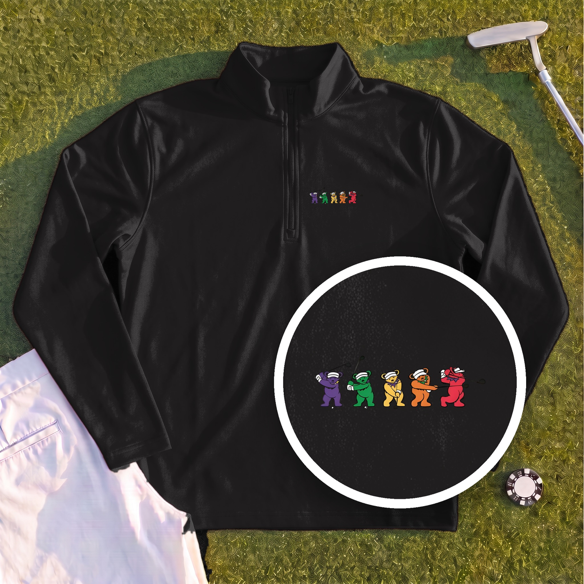Golf Swing Bears Quarter Zip