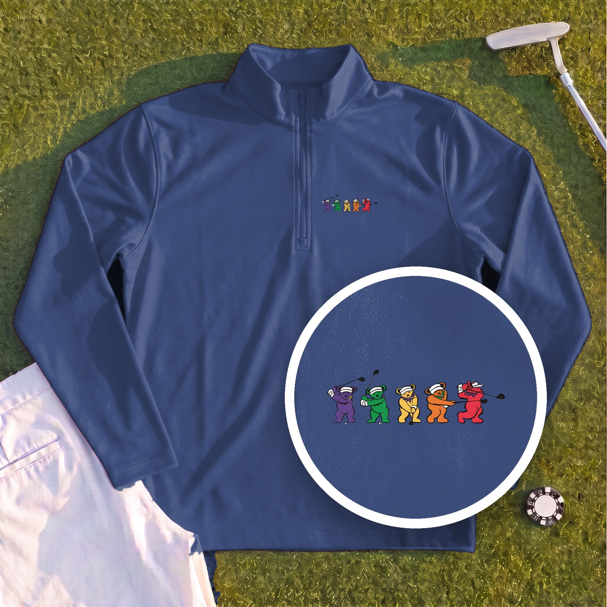 Golf Swing Bears Quarter Zip