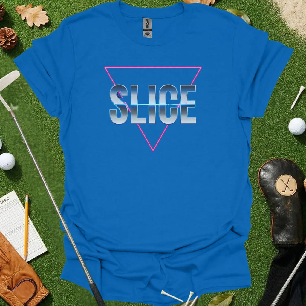 Golf Synthwave Slice Triangle Tee