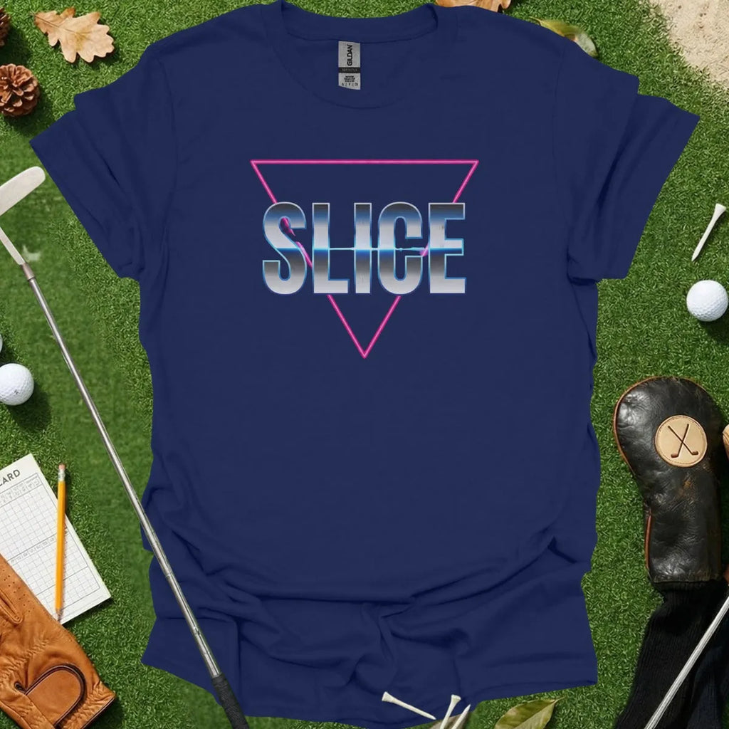 Golf Synthwave Slice Triangle Tee