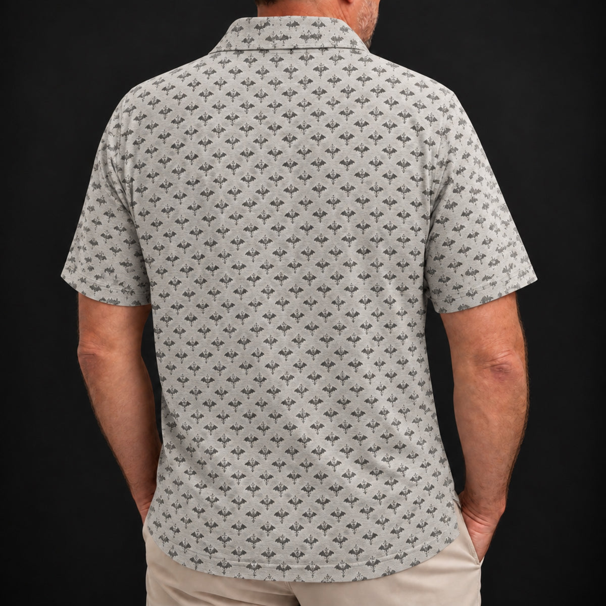 Gothic Bats Performance Print Polo