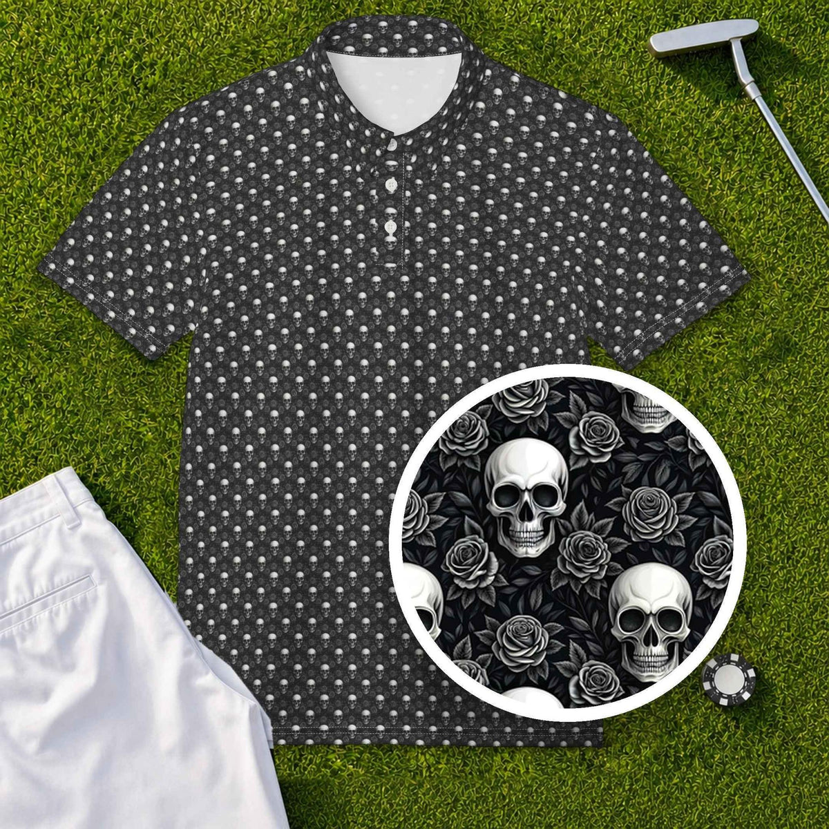 Gothic Roses Performance Print Polo