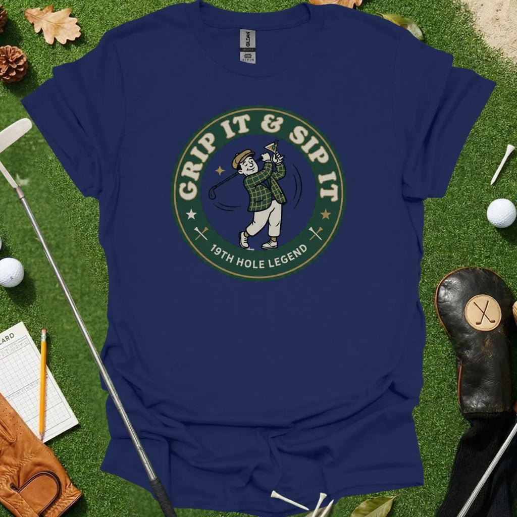 Grip It And Sip It Vintage Cartoon Tee