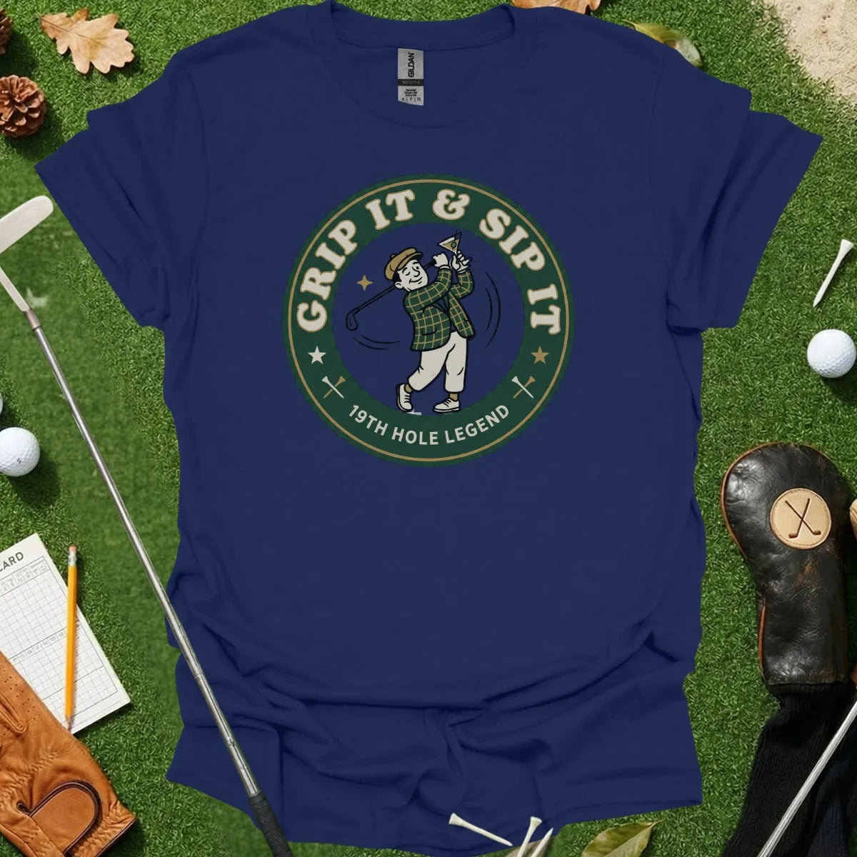 Grip It And Sip It Vintage Cartoon Tee