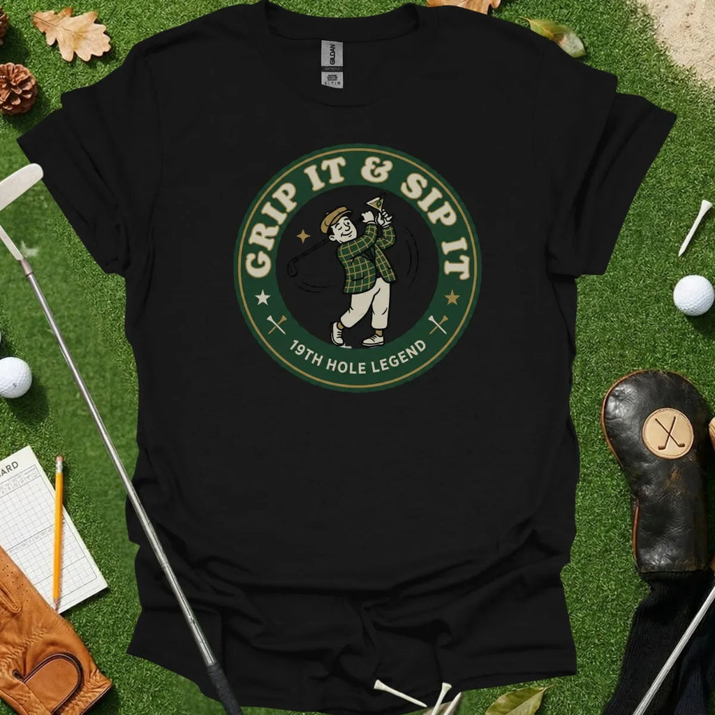 Grip It And Sip It Vintage Cartoon Tee