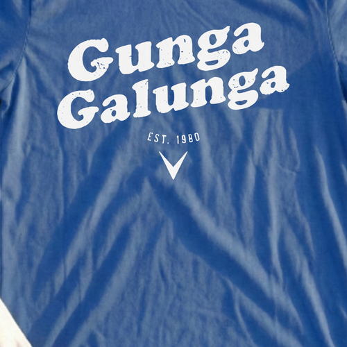 Gunga Galunga 1980 Tee, print close-up on Royal
