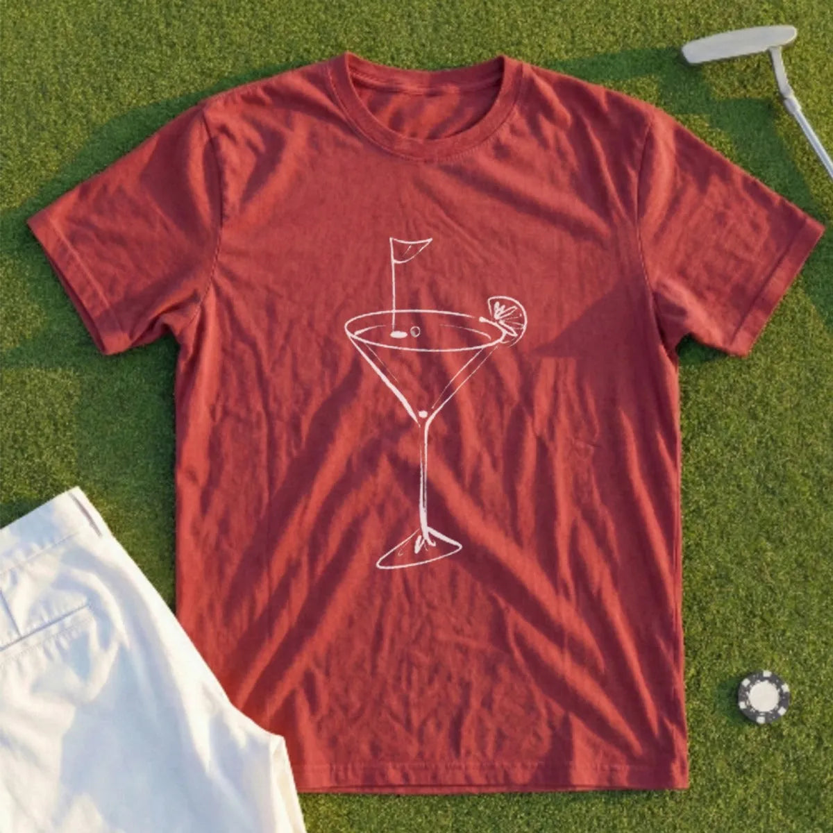 Hand Drawn Golf Martini Tee