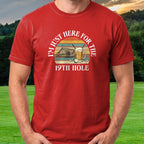 Here For The 19th Hole Tee worn on the golf course, Red