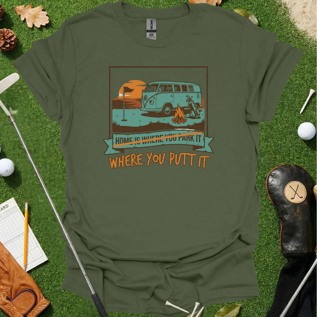 Home Is Where You Putt It Retro Tee