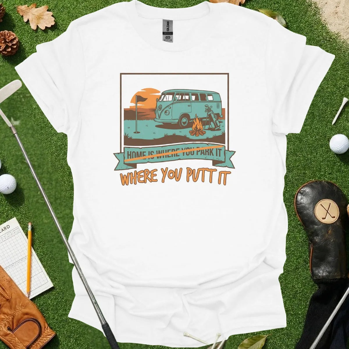 Home Is Where You Putt It Retro Tee