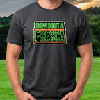 How Bout A Fresca Tee worn on the golf course, Black