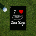 I Heart Turn Dogs Golf Towel