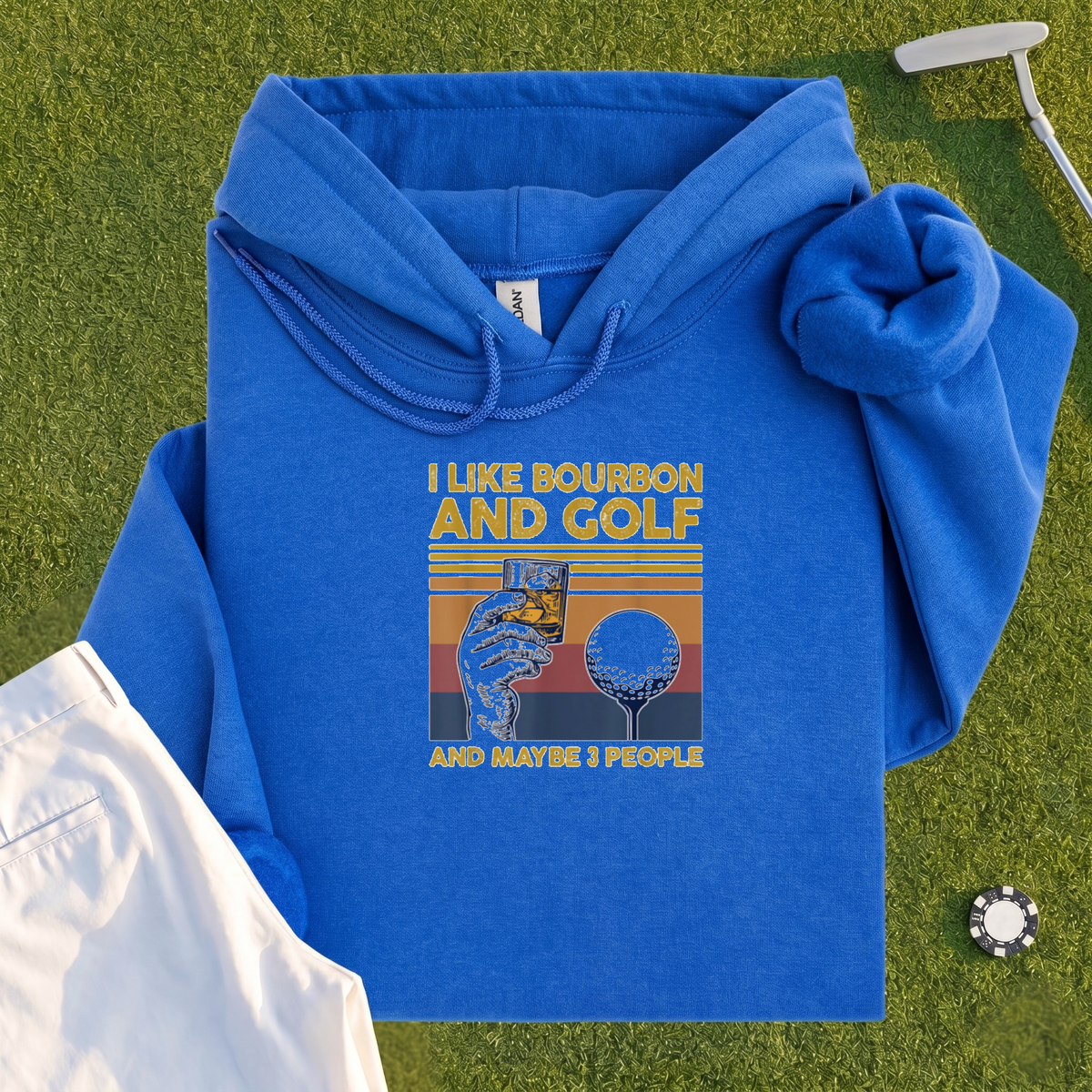 I Like Bourbon and Golf Hoodie