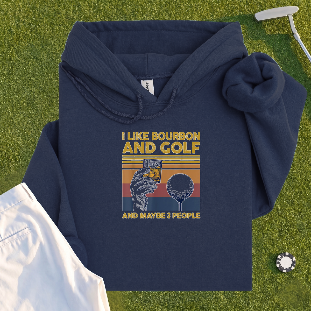 I Like Bourbon and Golf Hoodie