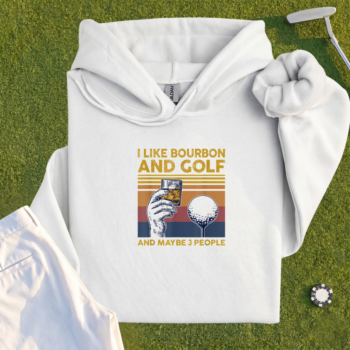 I Like Bourbon and Golf Hoodie