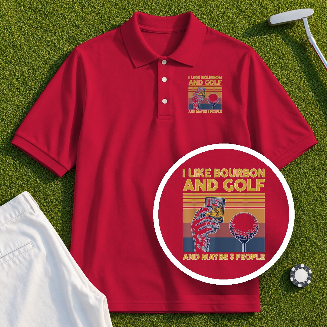 I Like Bourbon and Golf Performance Polo