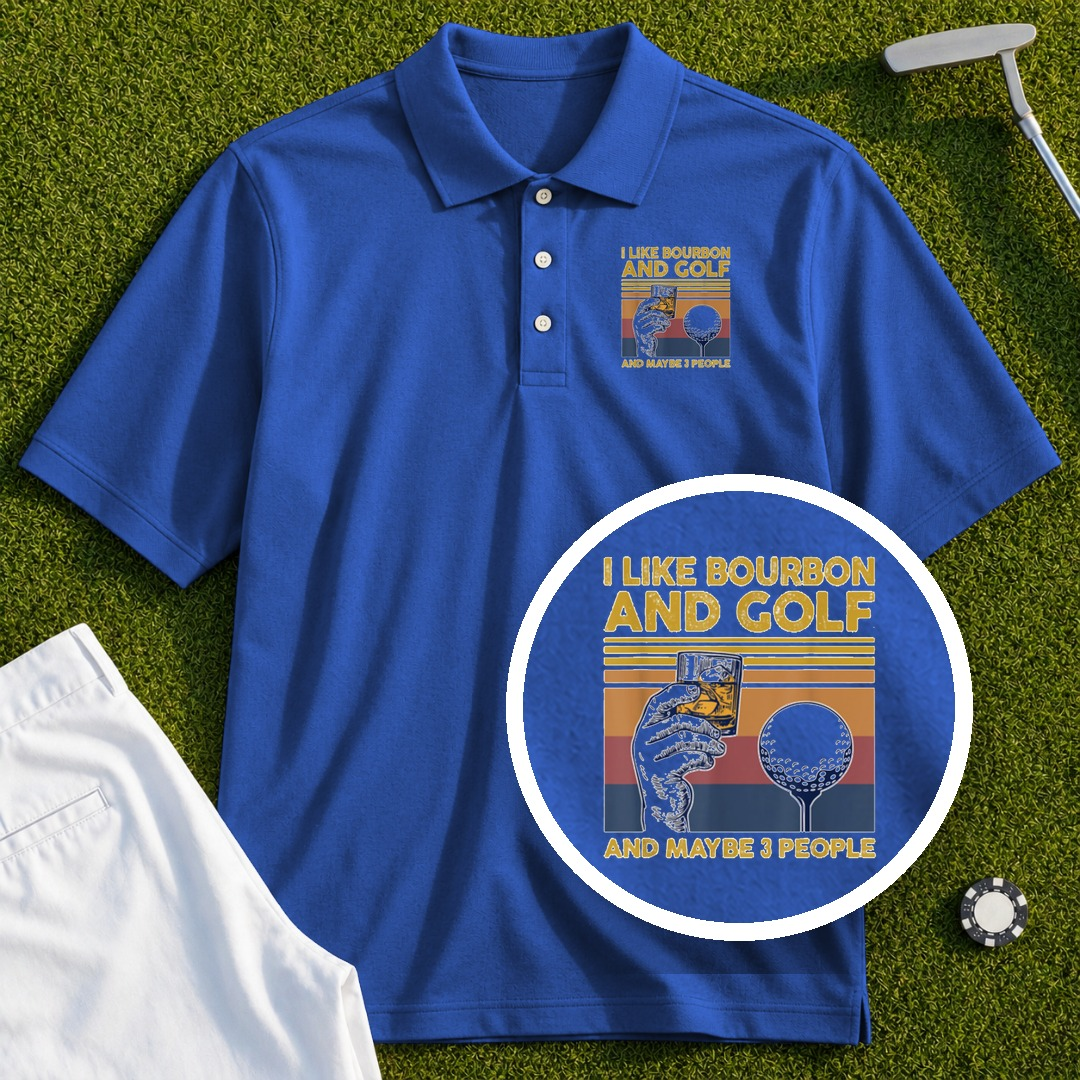 I Like Bourbon and Golf Performance Polo