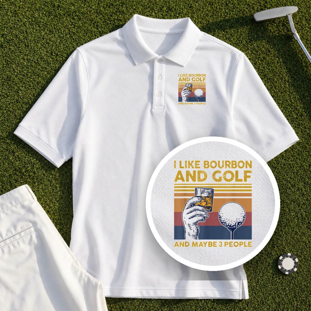 I Like Bourbon and Golf Performance Polo