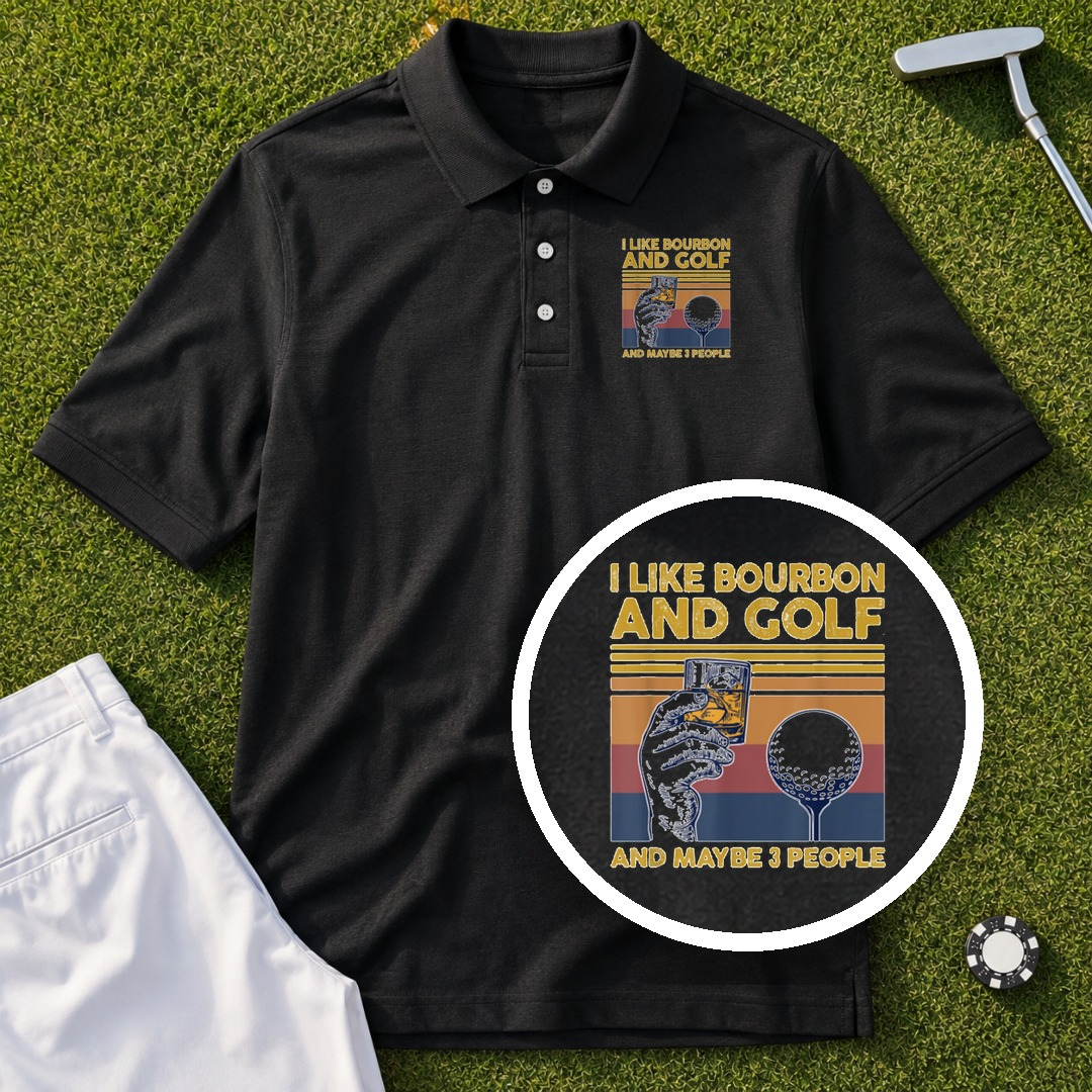 I Like Bourbon and Golf Performance Polo