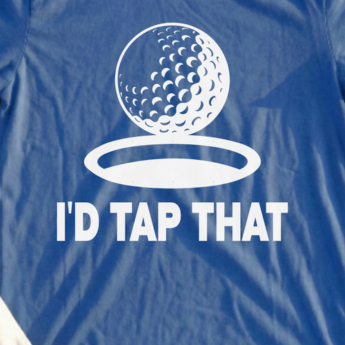 I'd Tap That Tee, print close-up on Royal