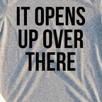 It Opens Up Over There Tee, print close-up on Sport Grey