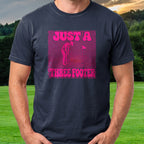 Just A Three Footer Tee worn on the golf course, Navy