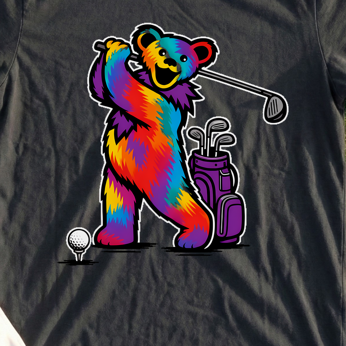 Long Strange Drive Tee, print close-up on Black