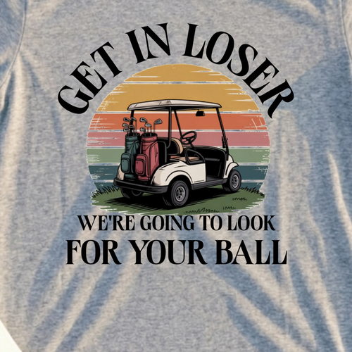 Lookin For Your Ball Tee, print close-up on Sport Grey