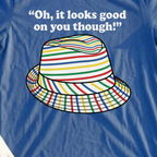 Looks Good On You Though Tee, print close-up on Royal